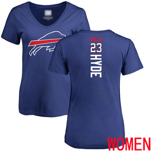 NFL Women Buffalo Bills #23 Micah Hyde Royal Blue Backer T Shirt->women nfl jersey->Women Jersey